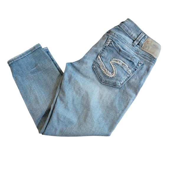 Silver Aiko Mid Capris Size 31 - Picture 1 of 7